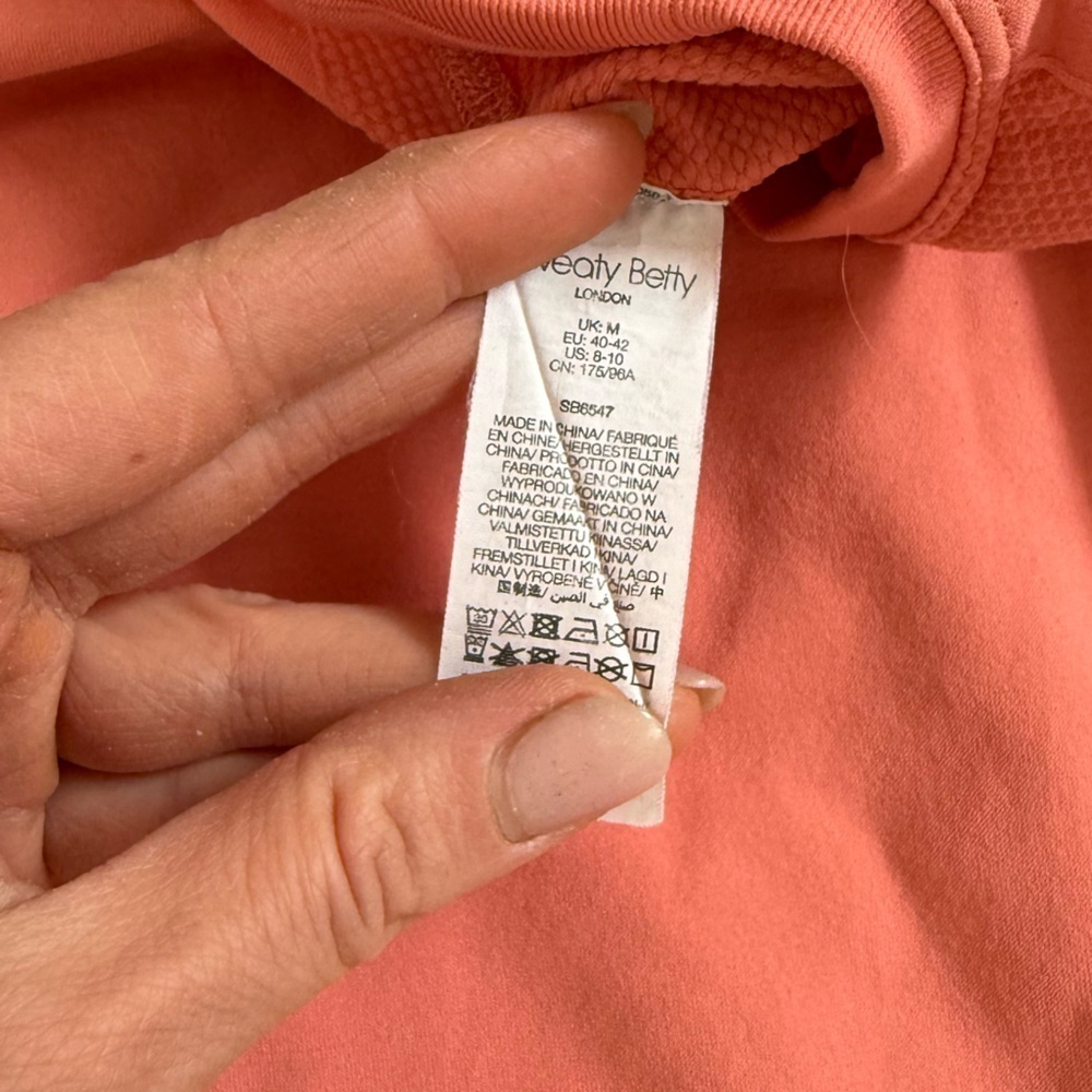 Sweaty Betty Pink Seamless Workout Long Sleeve Top size M. - Picture 4 of 5